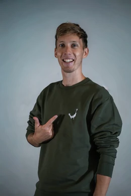 Oliva hímzett pulóver (S)