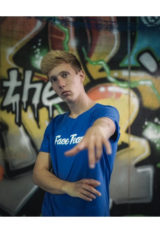 Kék Original Face Team póló