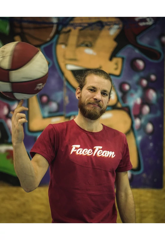 Bordó Original Face Team póló